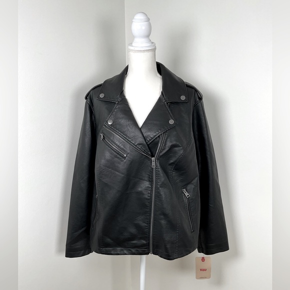 Levi's Women's The Classic‎ Faux Leather Motorcycle Jacket Size 2X NWT - Picture 1 of 13